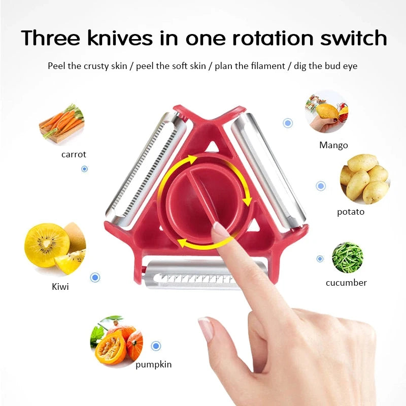 3-in-1 Magic Trio Peeler Set with Julienne and Zester Blades